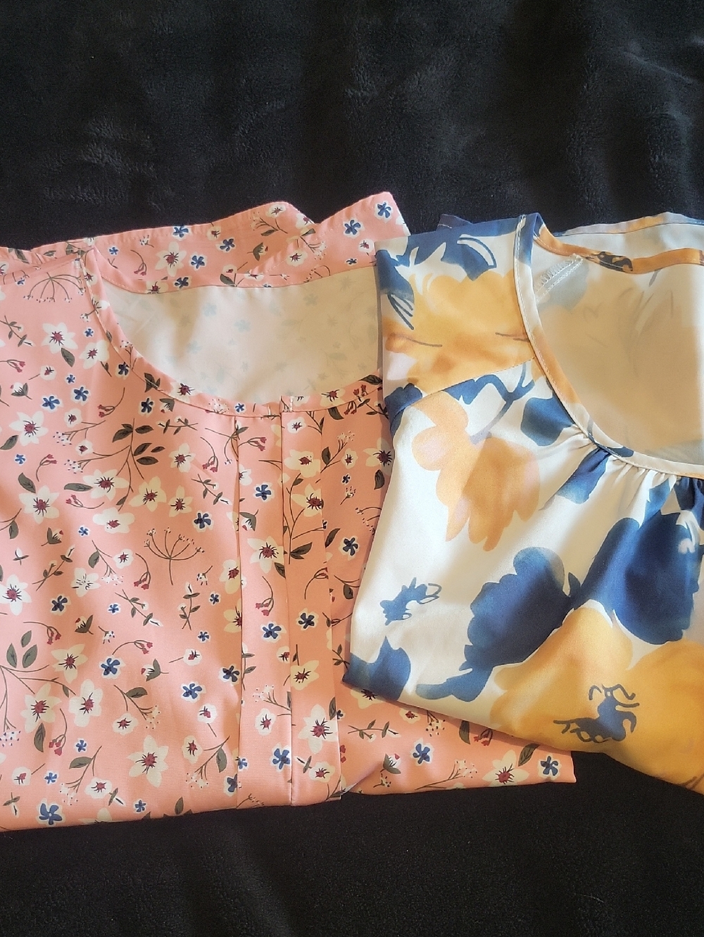 Floral & Polka Dot Mixed Sleepwear Bundle - Navy, Peach, Yellow, Cream - Picture 3 of 9